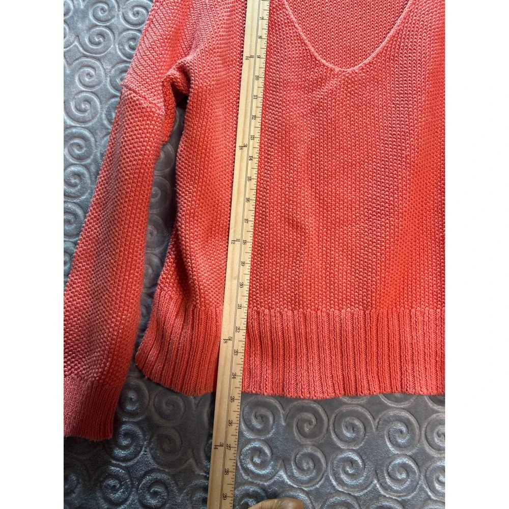 Lucky Brand‎ Coral V Neck Textured Knit Sweater M M